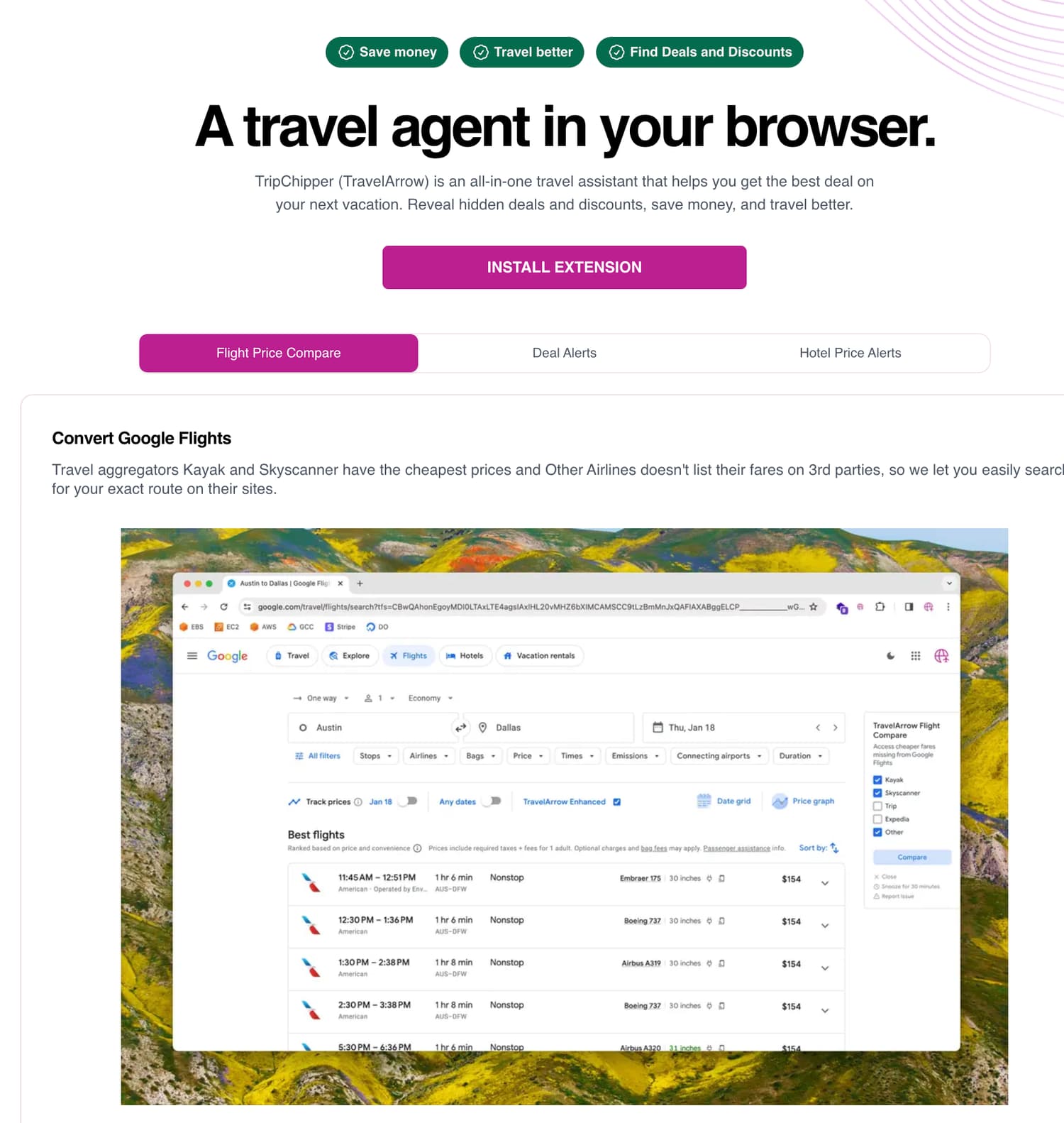 Travel arrow io browser extension photo