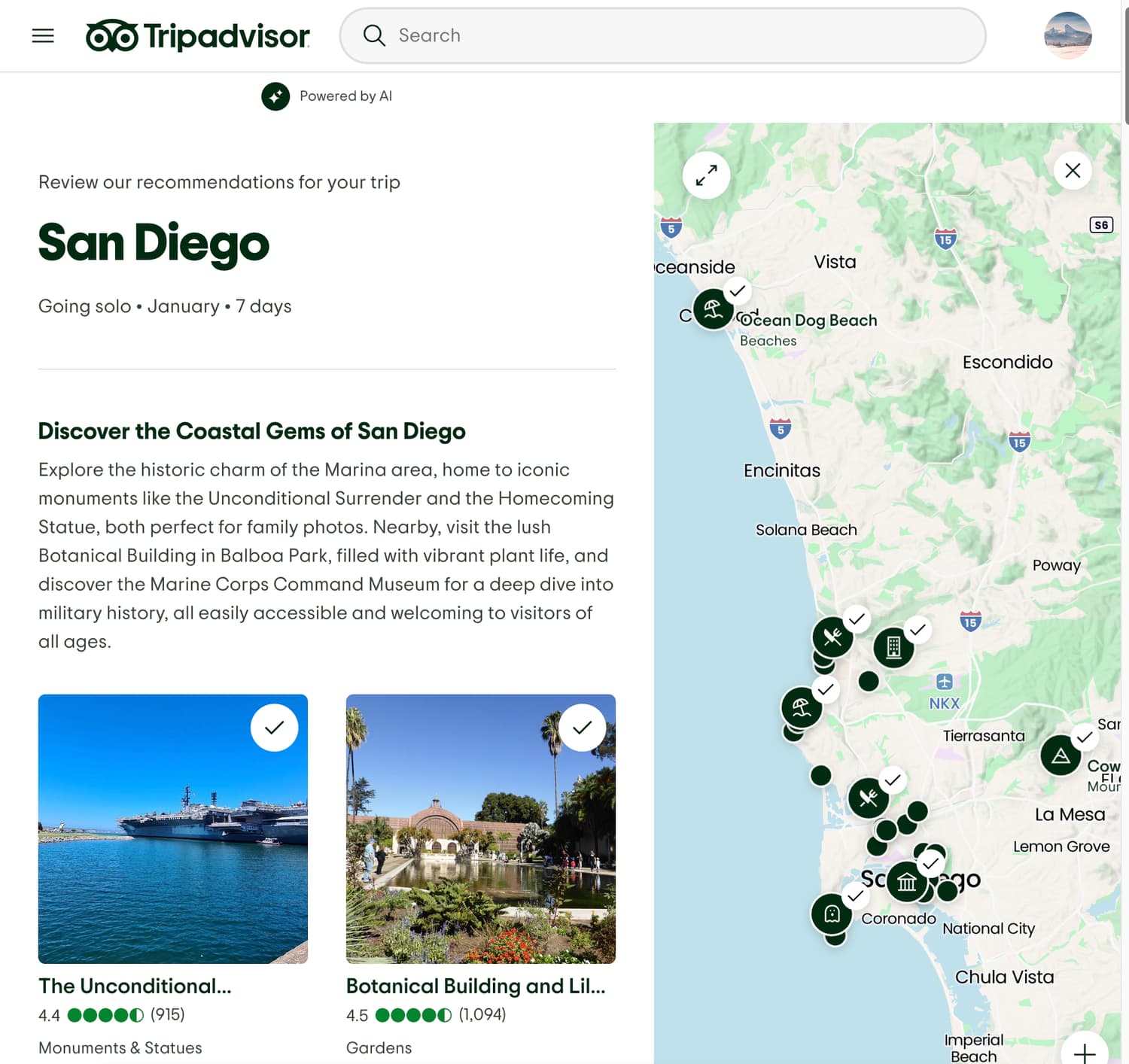 Tripadvisor AI screenshot