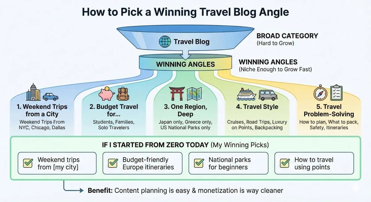 Winning angles for a travel blog